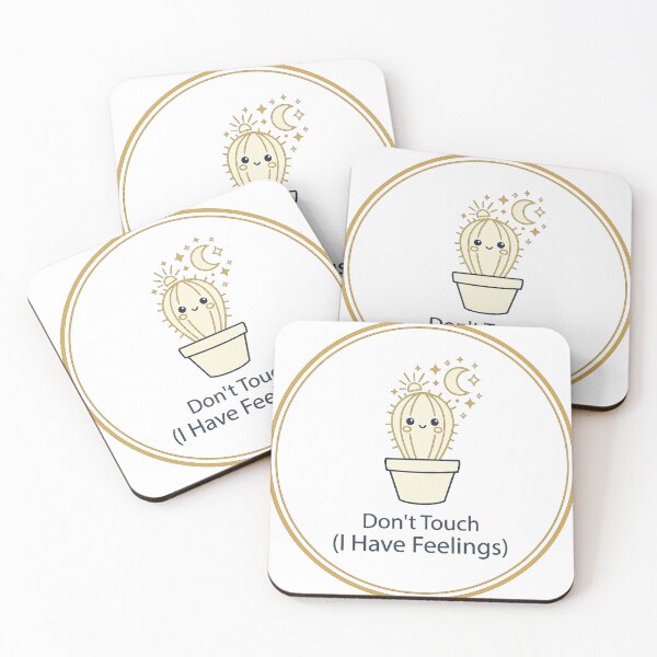 Item preview, "Don't Touch I Have Feelings" Funny Kawaii Cactus - Celestial Introvert Graphic - Cute Succulent Art designed and sold by BestChoiceService.