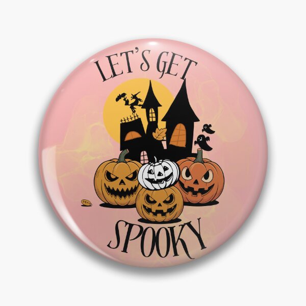 Item preview, Let's Get Spooky Cute Halloween Pumpkins Haunted House Ghost Fall T-Shirt Sticker Design designed and sold by Palette _Vibes.