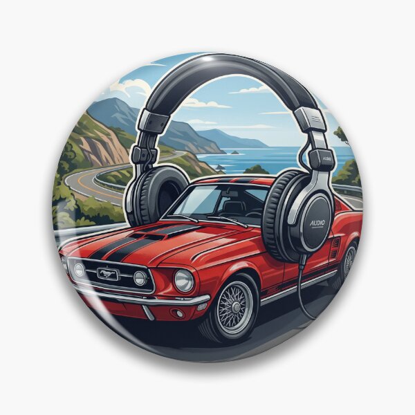 Item preview, Classic Muscle Car Wearing Headphones Retro Sticker Art designed and sold by MottotoTech.