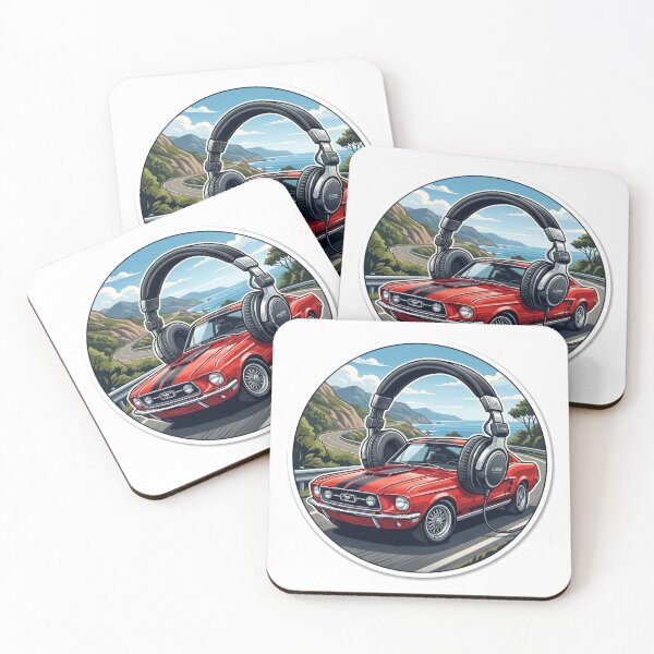 Item preview, Classic Muscle Car Wearing Headphones Retro Sticker Art designed and sold by MottotoTech.