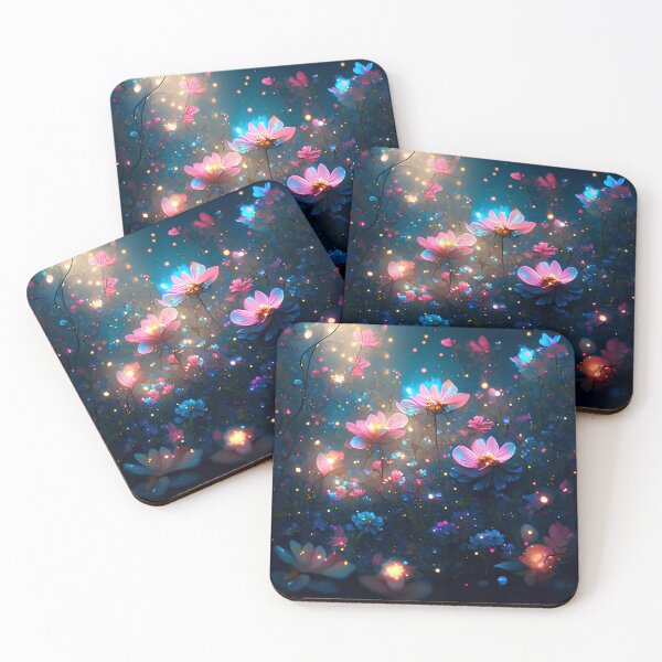 Item preview, Glowing Fantasy Flowers Dreamy Night Garden Art designed and sold by stylishdzign.