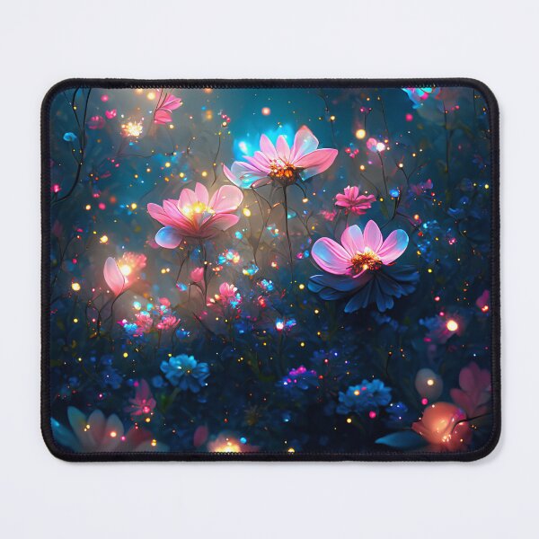 Item preview, Glowing Fantasy Flowers Dreamy Night Garden Art designed and sold by stylishdzign.
