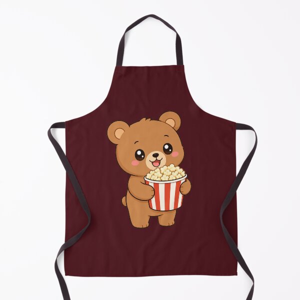 Item preview, Cute Bear Eating Popcorn Movie Night Cartoon designed and sold by Seculinator.