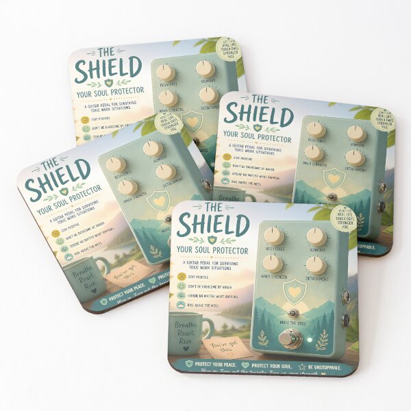Item preview, The Shield — Soul Protector Guitar Pedal Parody designed and sold by Mantramontics.