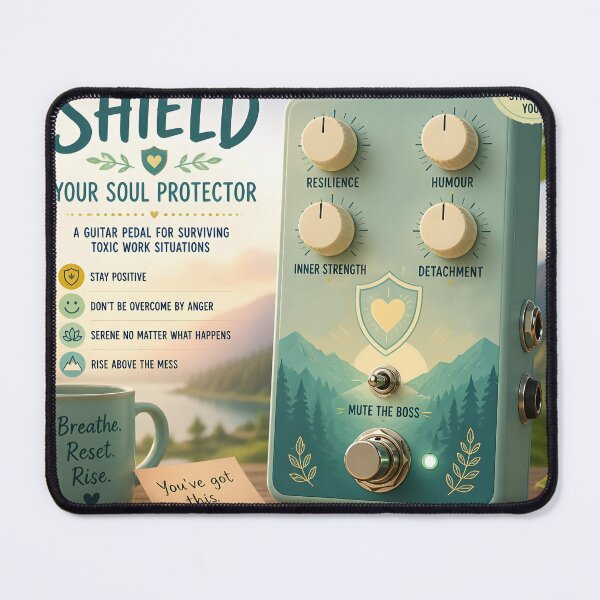 Item preview, The Shield — Soul Protector Guitar Pedal Parody designed and sold by Mantramontics.