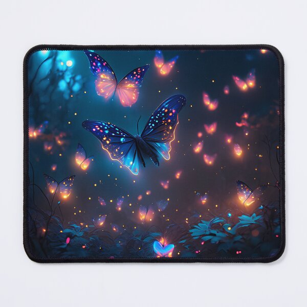 Item preview, Magical Glowing Butterfly Forest Night Scene Fantasy Art designed and sold by stylishdzign.