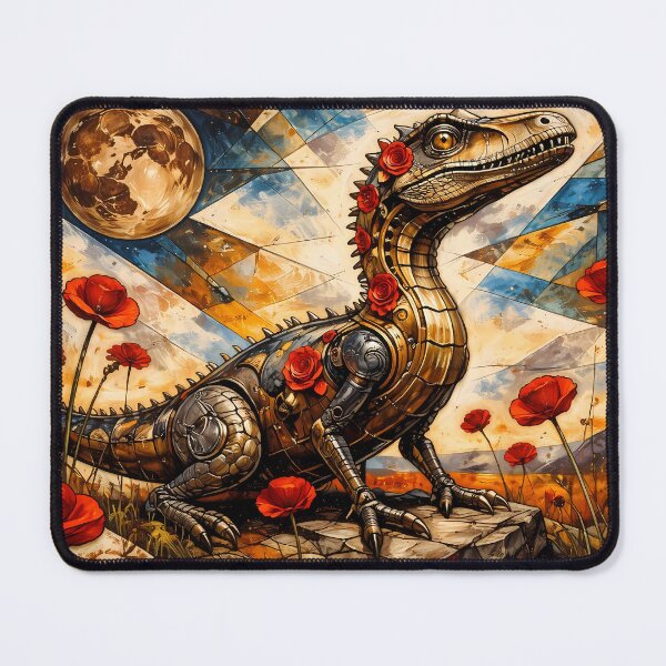 Item preview, Steampunk Dinosaur with Red Roses designed and sold by cuprum.
