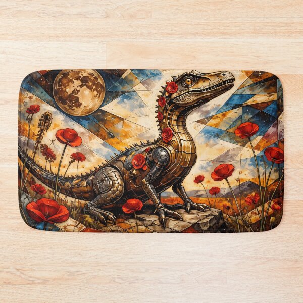 Item preview, Steampunk Dinosaur with Red Roses designed and sold by cuprum.