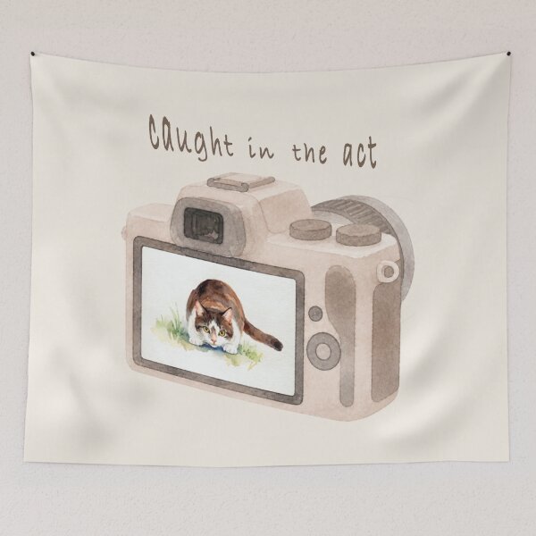 Item preview, Caught In The Act Cat designed and sold by MoxisWatercolor.