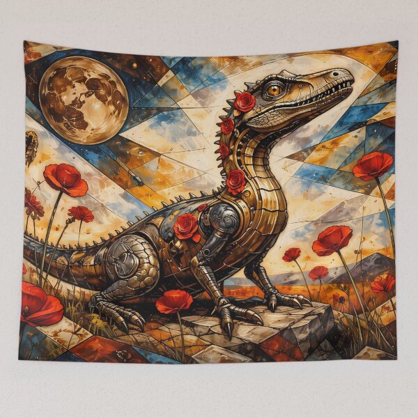 Item preview, Steampunk Dinosaur with Red Roses designed and sold by cuprum.