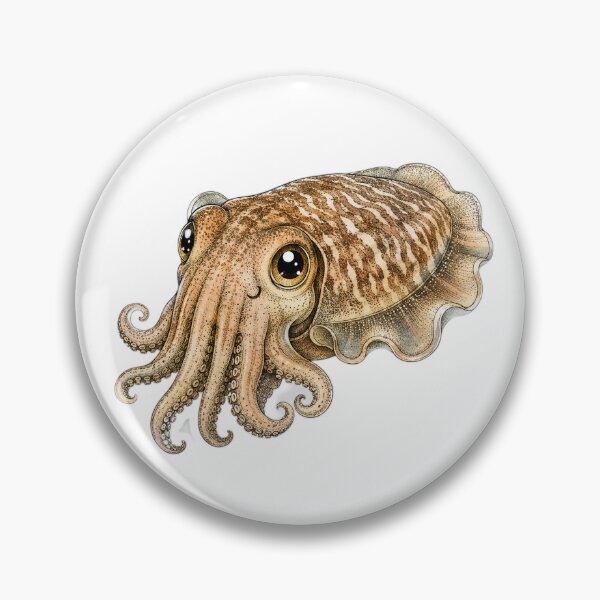 Item preview, Cute Vintage Cuttlefish Sticker - Striped Ocean Cephalopod designed and sold by PND7777.