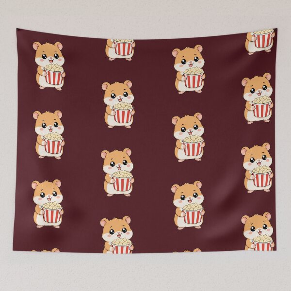 Item preview, Cute Hamster Eating Popcorn Movie Night Cartoon designed and sold by Seculinator.