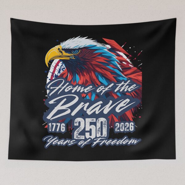 Item preview, Home of the Brave Eagle — 1776 to 2026 America 250 Years of Freedom Patriotic Paint Splash Design designed and sold by GFamilyC.