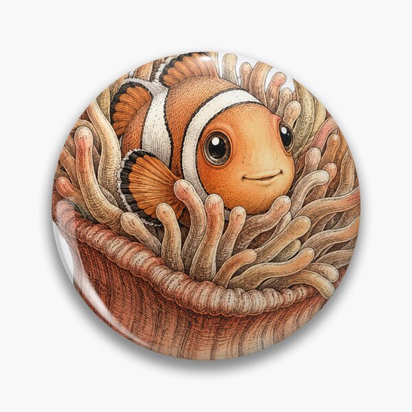 Item preview, Cute Clownfish Sticker - Sea Anemone Reef Fish Illustration designed and sold by PND7777.
