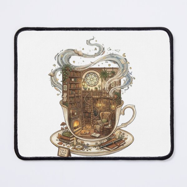 Item preview, Library Inside a Teacup Fantasy Book Lover Cottagecore Vintage Art Design designed and sold by CreativeNest Prints.