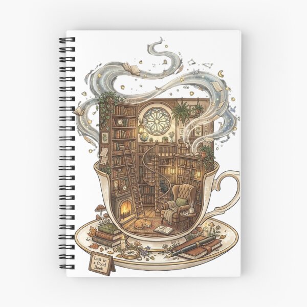 Item preview, Library Inside a Teacup Fantasy Book Lover Cottagecore Vintage Art Design designed and sold by CreativeNest Prints.