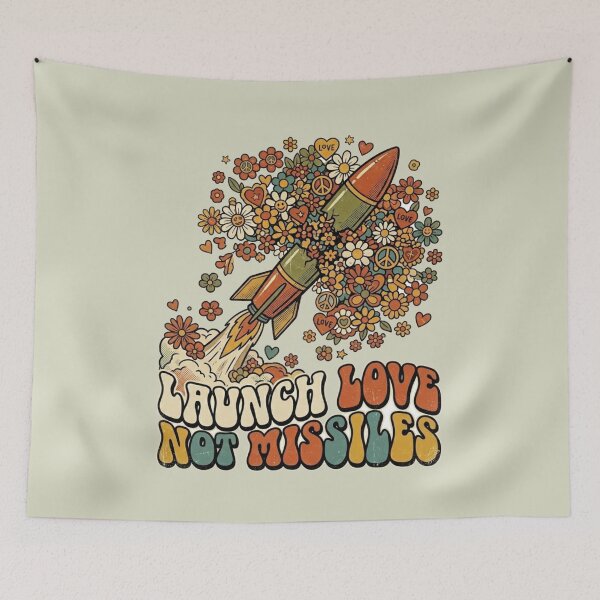 Item preview, Launch Love Not Missiles designed and sold by HEL-GSHOP.