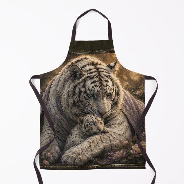 Item preview, Mother and Cub White Tiger | Family Love Wildlife Artwork designed and sold by ManJiangHong.