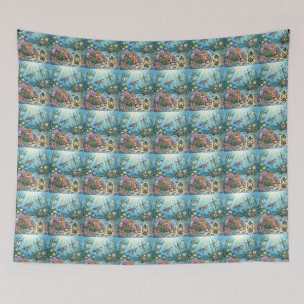 Item preview, Underwater Shipwreck with Sea Turtle designed and sold by amusefullife.
