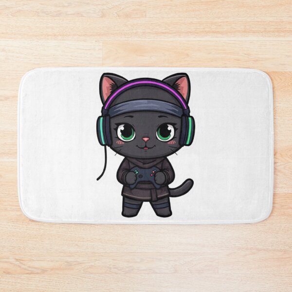Item preview, Kawaii Ninja Cat Gaming Sticker | Cute Black Kitten Gamer Gift designed and sold by Stylestickers55.