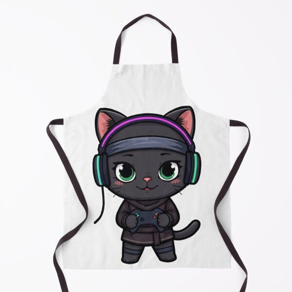 Item preview, Kawaii Ninja Cat Gaming Sticker | Cute Black Kitten Gamer Gift designed and sold by Stylestickers55.