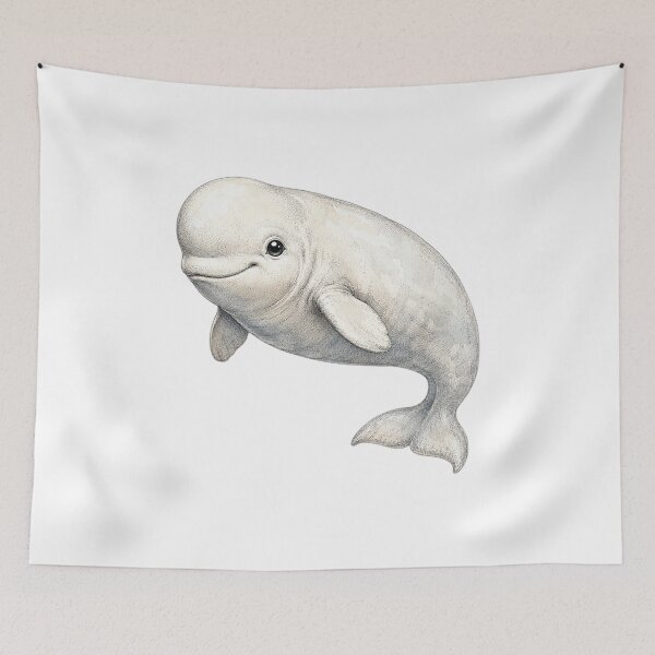 Item preview, Cute Vintage Beluga Whale Sticker - White Arctic Marine Mammal designed and sold by PND7777.