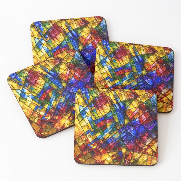 Item preview, Radiant Stained Glass Abstract – Vibrant Contemporary Mosaic Art designed and sold by Ingorgia Studio.