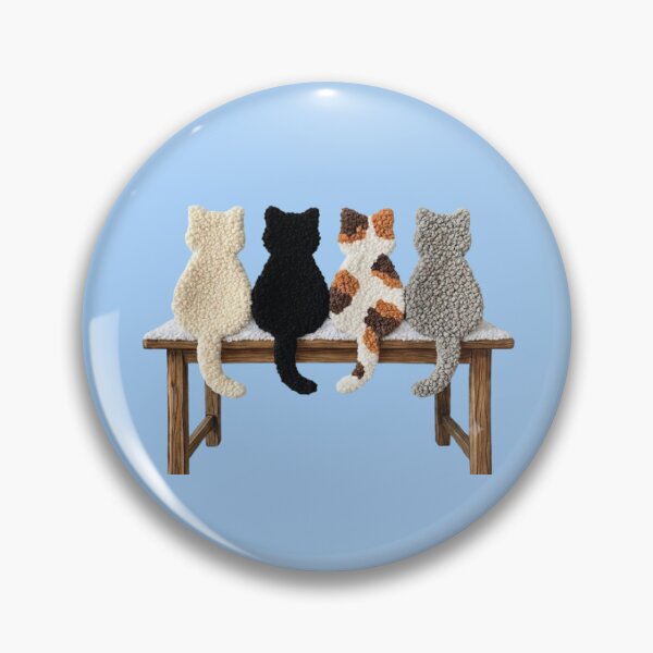 Item preview, Latch Hook Yarn Crochet Cats on a Winter Snowy Bench designed and sold by LunaCat Studio.