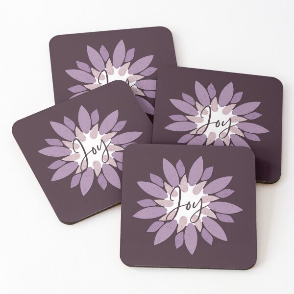 Item preview, Pretty Lavender Paper Flower JOY Cursive Typography designed and sold by TackyTime.