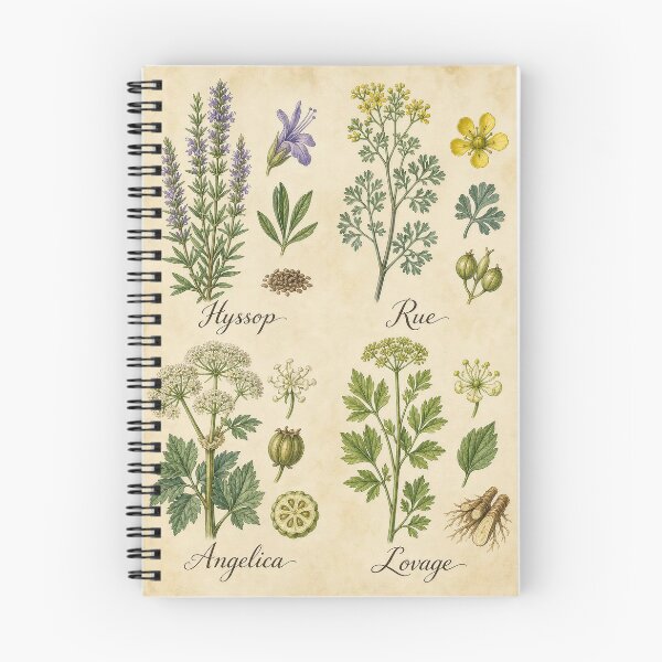 Item preview, Herbs of Provence Hyssop Angelica Vintage Botanical Illustration Kitchen Print designed and sold by NuvoraNest.