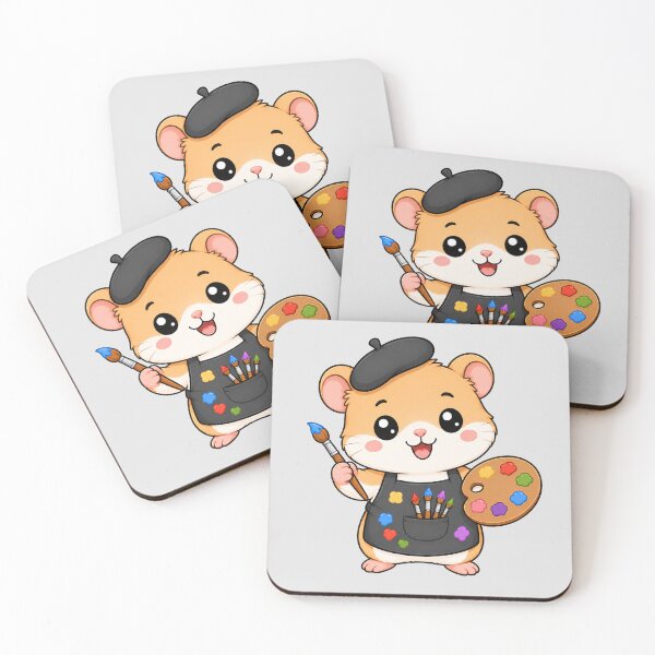 Item preview, Cute Hamster Artist Painting Cartoon Animal Palette designed and sold by Seculinator.