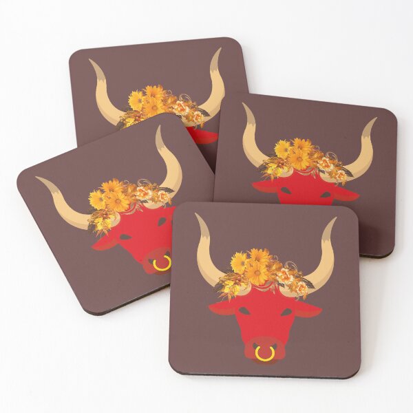 Item preview, Boho Floral Bull Rustic Western Farmhouse Sunflower Bull Design. designed and sold by LunaPrintCo.