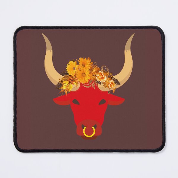 Item preview, Boho Floral Bull Rustic Western Farmhouse Sunflower Bull Design. designed and sold by LunaPrintCo.