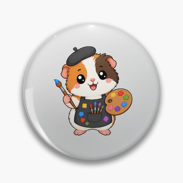 Item preview, Cute Guinea Pig Artist Painting Cartoon Animal Palette designed and sold by Seculinator.