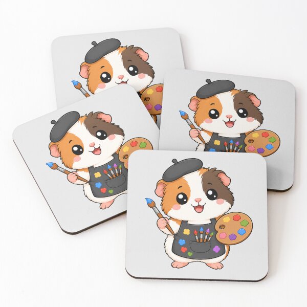 Item preview, Cute Guinea Pig Artist Painting Cartoon Animal Palette designed and sold by Seculinator.