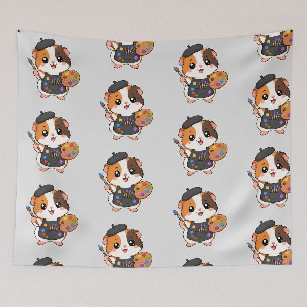 Item preview, Cute Guinea Pig Artist Painting Cartoon Animal Palette designed and sold by Seculinator.