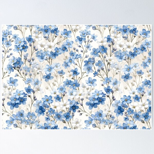 Item preview, Soft Blue Floral Seamless Texture designed and sold by IntelliMindDesigns.