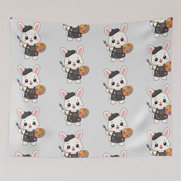 Item preview, Cute Bunny Artist Painting Cartoon Animal Palette designed and sold by Seculinator.