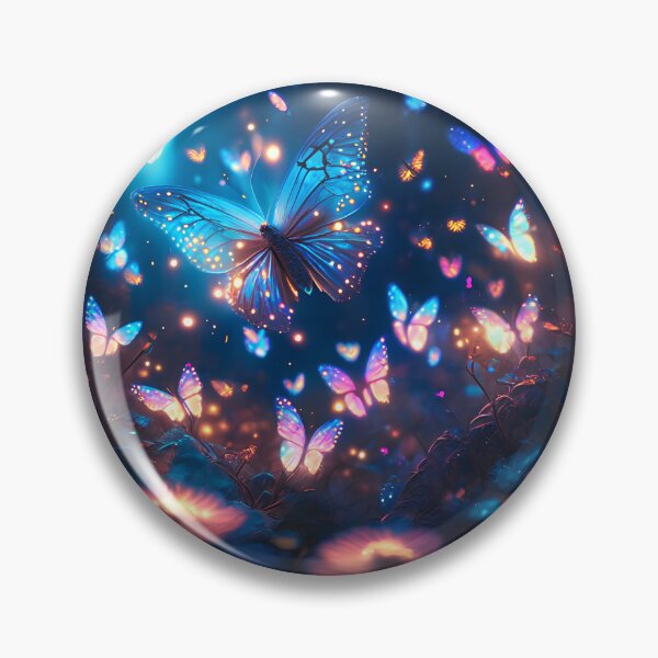 Item preview, Magical Glowing Butterfly Forest Night Scene Fantasy Art designed and sold by stylishdzign.