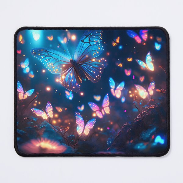 Item preview, Magical Glowing Butterfly Forest Night Scene Fantasy Art designed and sold by stylishdzign.