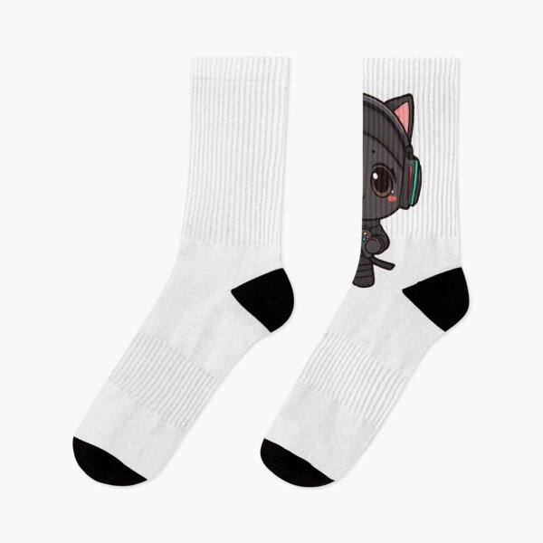 Item preview, Cute Ninja Gamer Cat Kawaii Sticker | Black Kitten with RGB Headphones designed and sold by Stylestickers55.