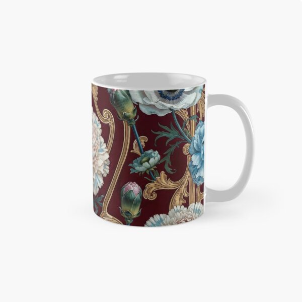 Item preview, Art Nouveau Burgundy Gold Floral Pattern designed and sold by IntelliMindDesigns.