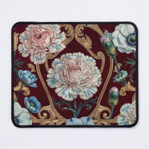 Item preview, Art Nouveau Burgundy Gold Floral Pattern designed and sold by IntelliMindDesigns.