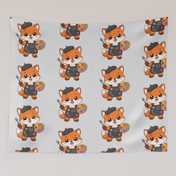 Item preview, Cute Fox Artist Painting Cartoon Animal Palette designed and sold by Seculinator.