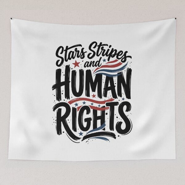 Item preview, Stars Stripes And Human Rights Patriotic Equality Retro Typography Design designed and sold by get55shirt.