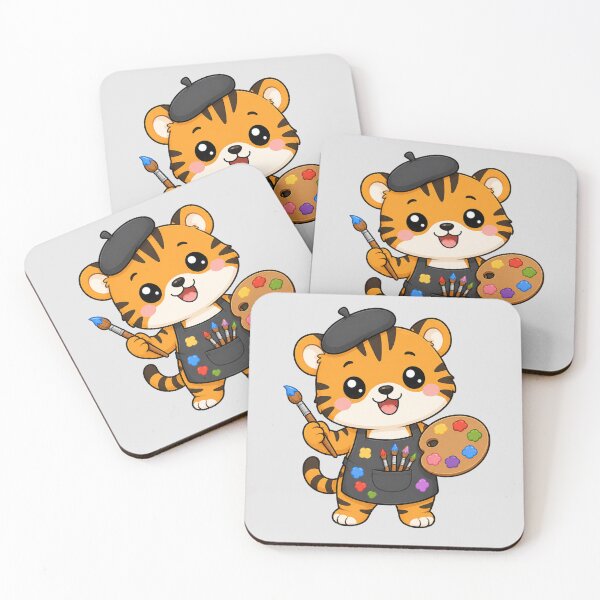 Item preview, Cute Tiger Artist Painting Cartoon Animal Palette designed and sold by Seculinator.
