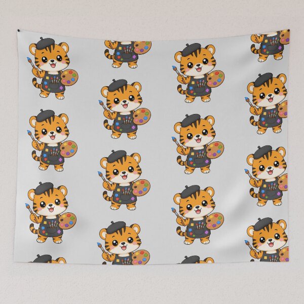 Item preview, Cute Tiger Artist Painting Cartoon Animal Palette designed and sold by Seculinator.