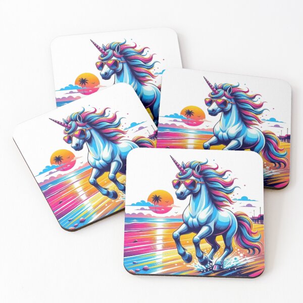 Item preview, Tropical Sunset Unicorn – Whimsical Beach Vibes designed and sold by Dogandesighn.