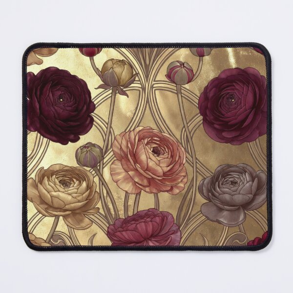 Item preview, Deep Burgundy Gold Floral Mandala designed and sold by IntelliMindDesigns.