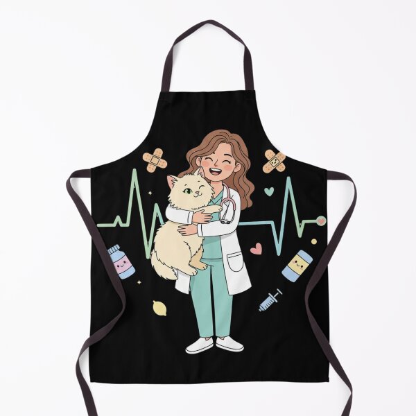 Item preview, Cute Veterinarian Hugging Cat With Heartbeat Line designed and sold by DariaOltes.